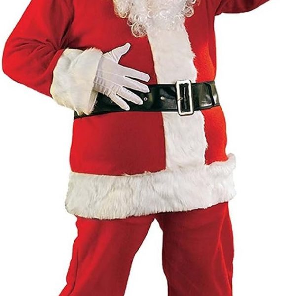 CHRISTMAS COSTUME – MEN – Bright Red Flannel Santa Suit