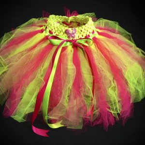 CUSTOM MADE Child tutu – Toddler Neon Green-Pink Sparkle Tutu Fits up to 3yrs