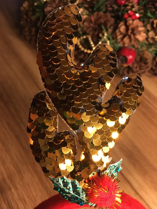 CHRISTMAS HATS - Headband - Deer Antler Sequin Reindeer Headband - GOLD - Image 2