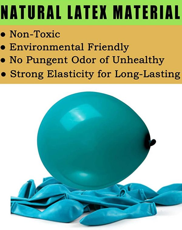BALLOONS - Latex 12inch - 10 Pack - TURQUOISE - Image 2