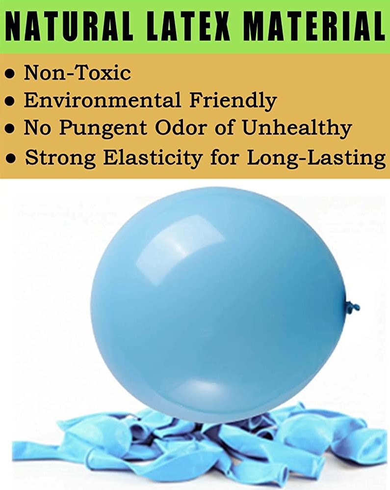 BALLOONS - Latex 12inch - 10 Pack - BABY BLUE Balloons - Image 2