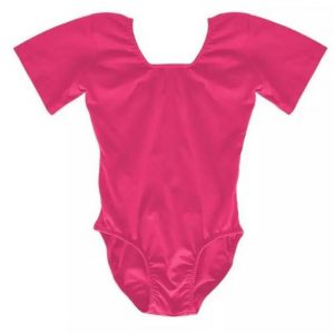 LEOTARD - Girls Short Sleeve HOT PINK Leotard Dancewear