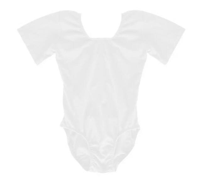 LEOTARD - Child Short Sleeve WHITE LEOTARD DANCEWEAR