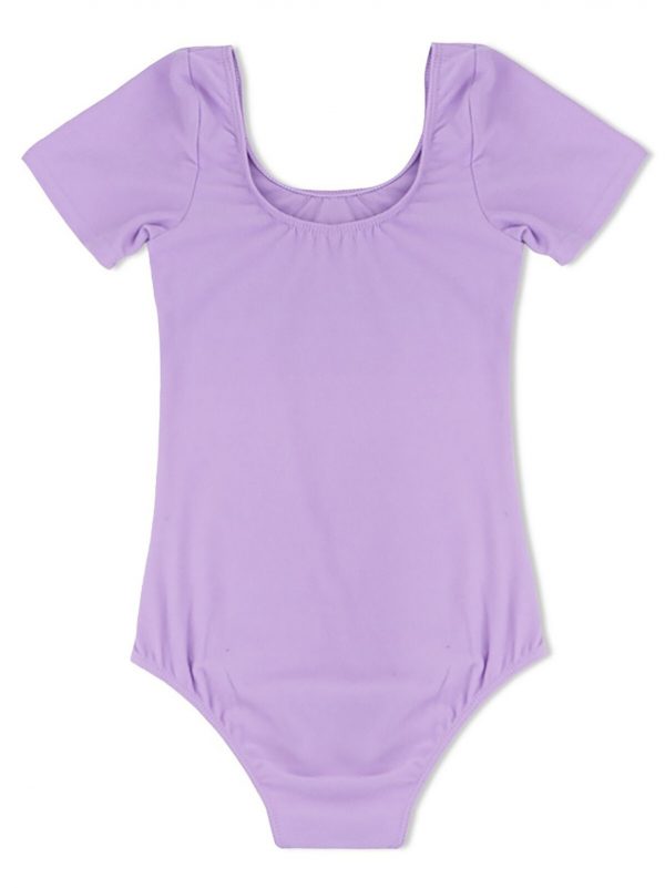 LEOTARD - Girls Short Sleeve LILAC Gymnastics Ballet Leotards Bodysuits Dancewear - Image 2