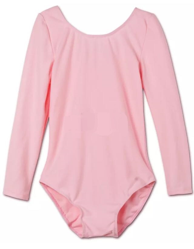 LEOTARD - Girls Long Sleeve PINK Leotard SIZE: 8