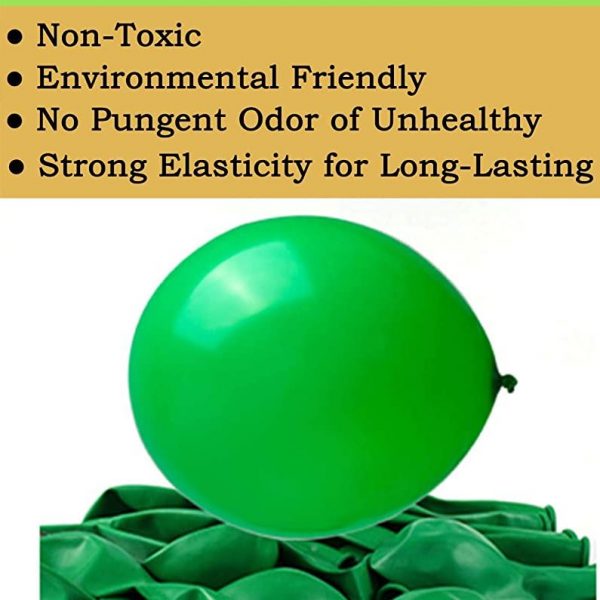 BALLOONS – Latex 12inch –  10 Pack –  KELLY GREEN Balloons