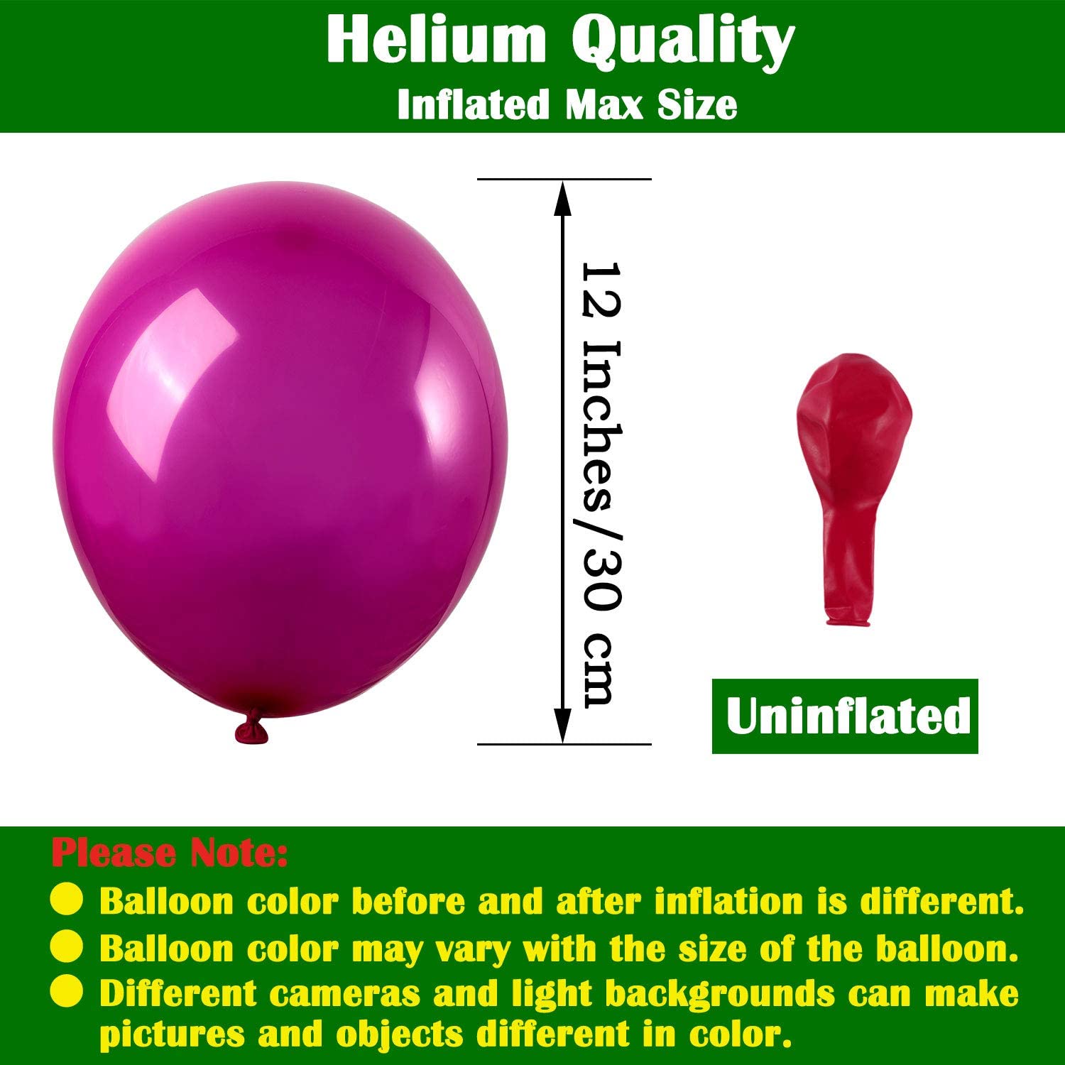 BALLOONS - Latex 12inch - 50 Pack - FUCHSIA - Image 3
