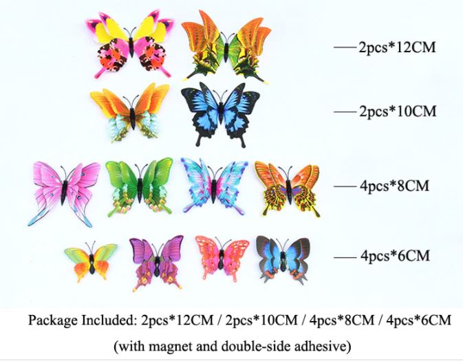 Butterfly Magnet / Wall Sticker Decoration (Double Layer) – Pteris Butterfly (A) - Image 2