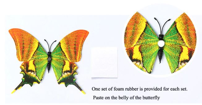 Butterfly Magnet / Wall Sticker Decoration (Double Layer) – Pteris Butterfly (A) - Image 3