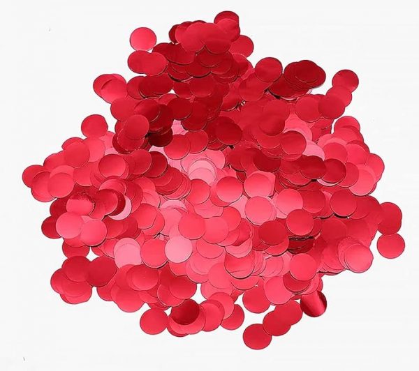 CONFETTI - Metallic Confetti HALF INCH 20g Round - RED