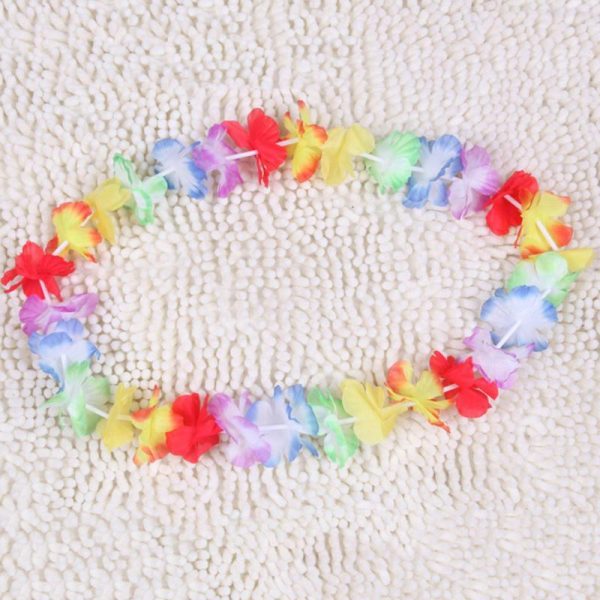 Hawaiian Floral Leis - Colorful Ruffled Flower Lei - Image 3