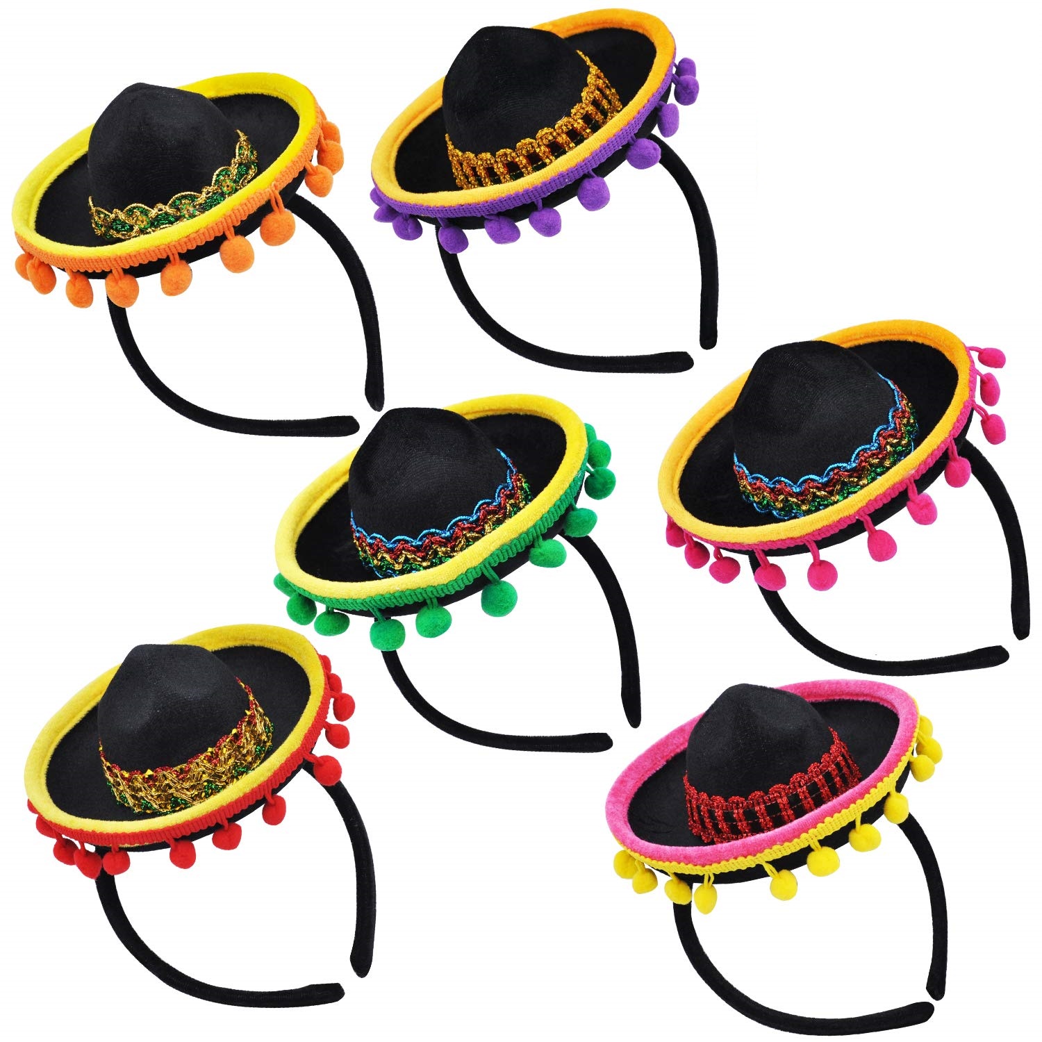 SOMBREROS - Cinco De Mayo Fiesta Fabric Sombrero Headbands