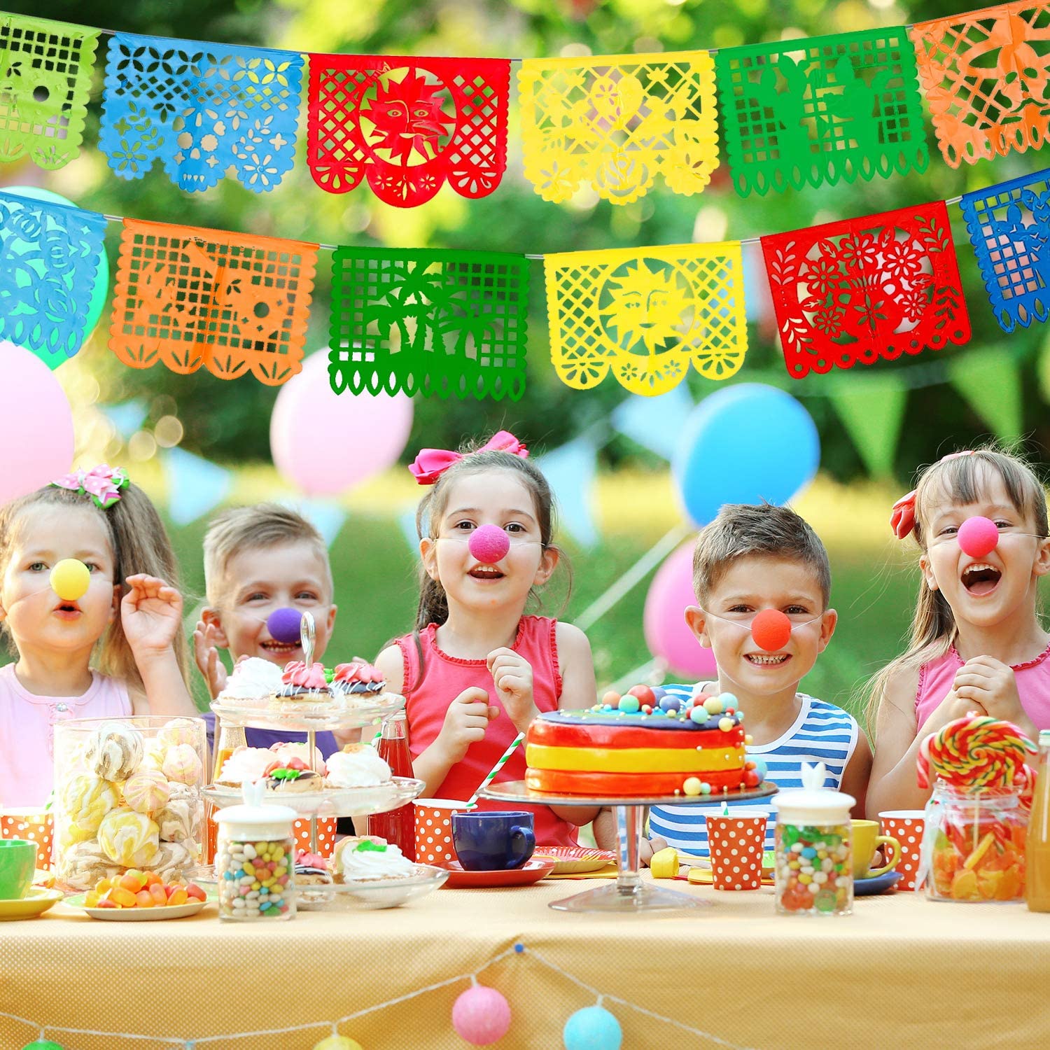 PARTY DECORATIONS - Mexican Party Banners Large Plastic Papel Picado Banner 15FT - Image 2