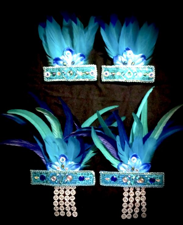 Oceana Carnival Feather Rhinestone Headpiece - Image 4
