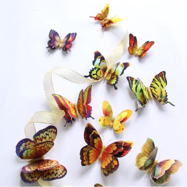 Butterfly Magnet / Wall Sticker Decoration (Double Layer) – GOLD HOLOGRAPHIC (BB)
