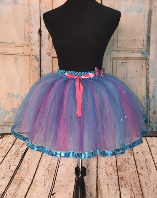 ADULT TUTU – CUSTOM MADE Adult Cotton Candy Rhinestone Sequin Trim Tutu