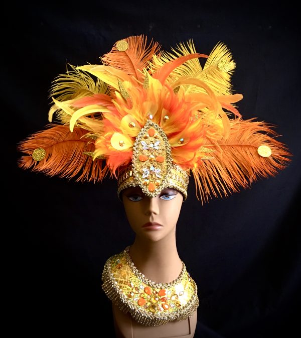 Sunburst Carnival Feather Rhinestone Hand and Foot Piece Set - Image 2
