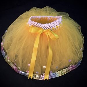 CUSTOM MADE Child tutu – Toddler Yellow-Sequin trim Flower Sparkle Tutu