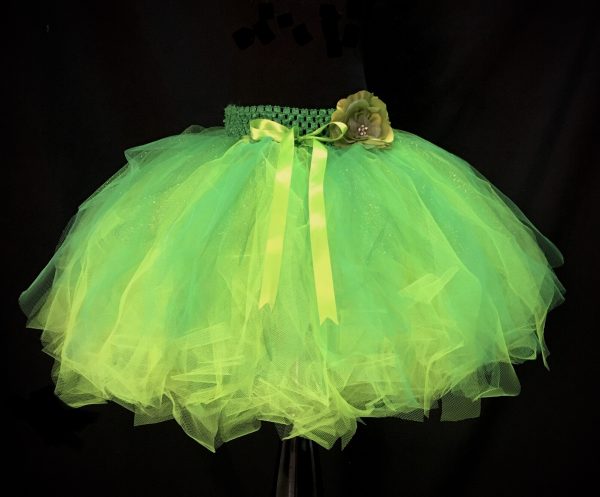 CUSTOM MADE Child tutu – Girls Green Tinkerbell Sparkle Tutu - Extra Fluffy