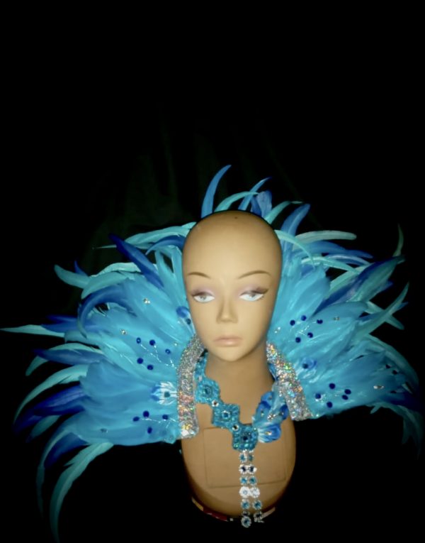 Oceana Carnival Feather Rhinestone Headpiece - Image 3