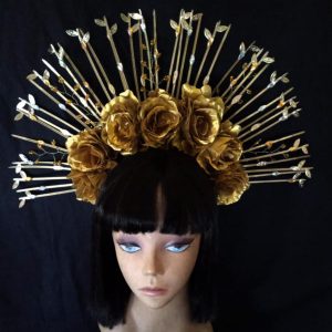 Custom made Oshun Goddess Headpiece - Custom made by DanChes Creative Designs Gold Goddess Leaf Vine Headpiece