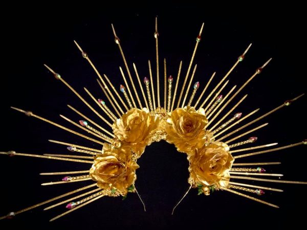 Custom made Oshun Goddess Headpiece - Custom made Golden Goddess Oshun Headpiece