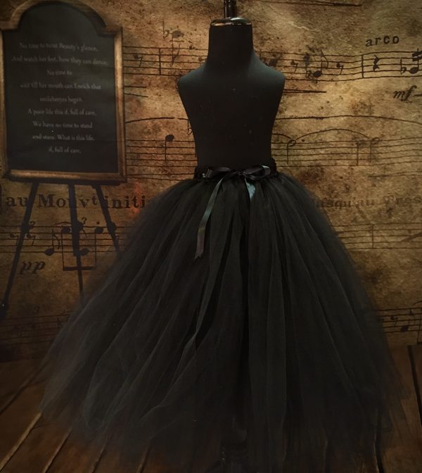 CUSTOM MADE Child tutu – Girls Black Ankle length Tutu