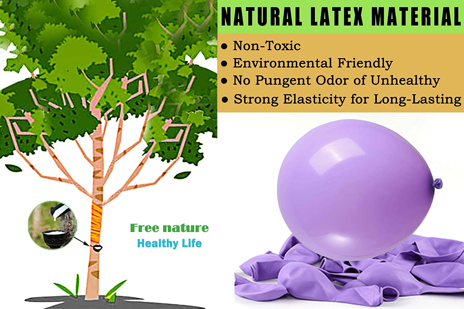 BALLOONS - Latex 12inch - 10 Pack - LILAC - Image 2