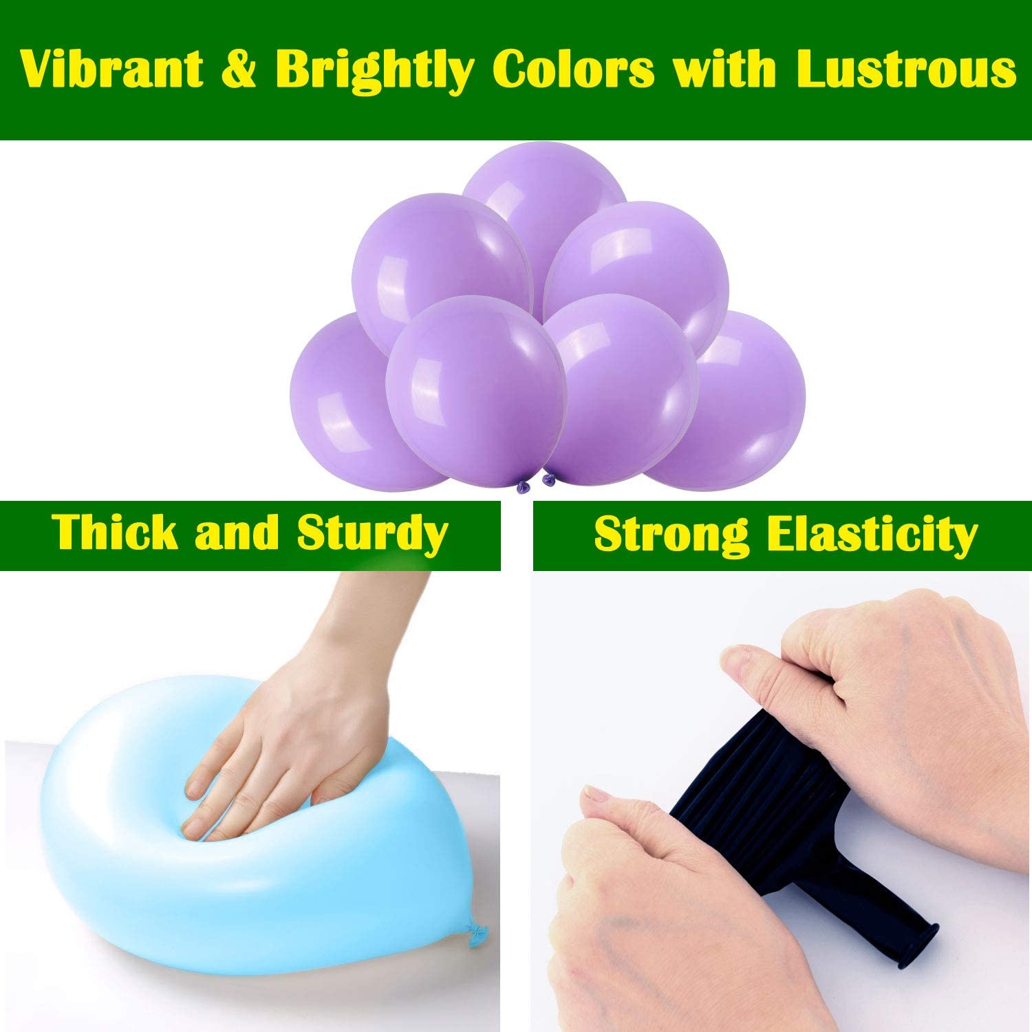 BALLOONS - Latex 12inch - 10 Pack - LILAC - Image 3