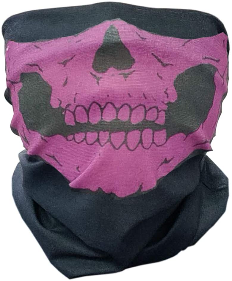 ANTI DUST Breathable Tube Mask Tube skull Black Mask - PURPLE