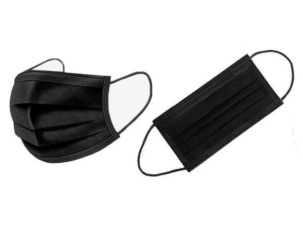 Medical Surgical 3 layer BLACK Disposable Breathable Non-woven Anti-Dust Face Mask - Image 2