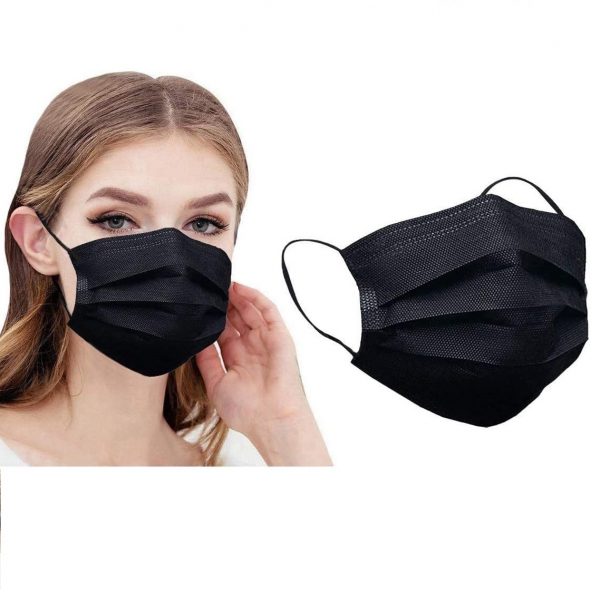 Medical Surgical 3 layer BLACK Disposable Breathable Non-woven Anti-Dust Face Mask