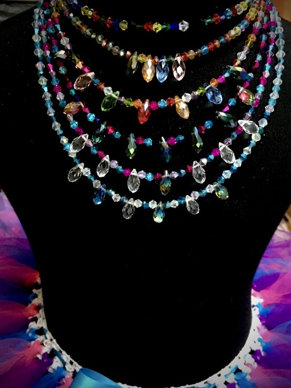 CHILD CRYSTAL BEAD NECKLACE - with Tear drop crystal Beads - Assorted Colors