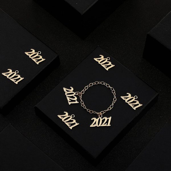 Graduation Hat Alloy Gold 2021 Year Charm for Graduation Tassel - Image 3
