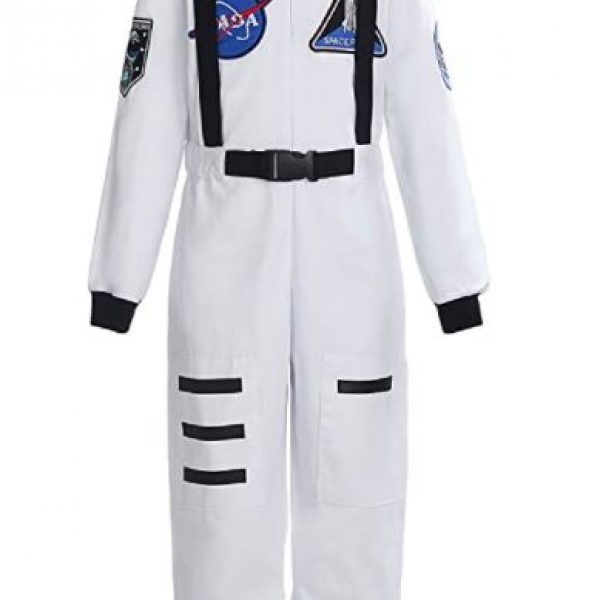 Career Day ASTRONAUT – Kids Astronaut Space Suit Costume for Kids WHITE