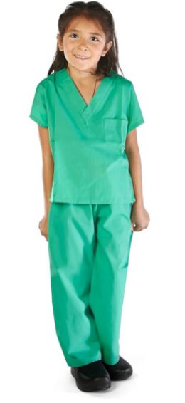 Career Day DOCTOR - Dr. Scrubs Kids SURGICAL GREEN Soft Scrubs - Image 2