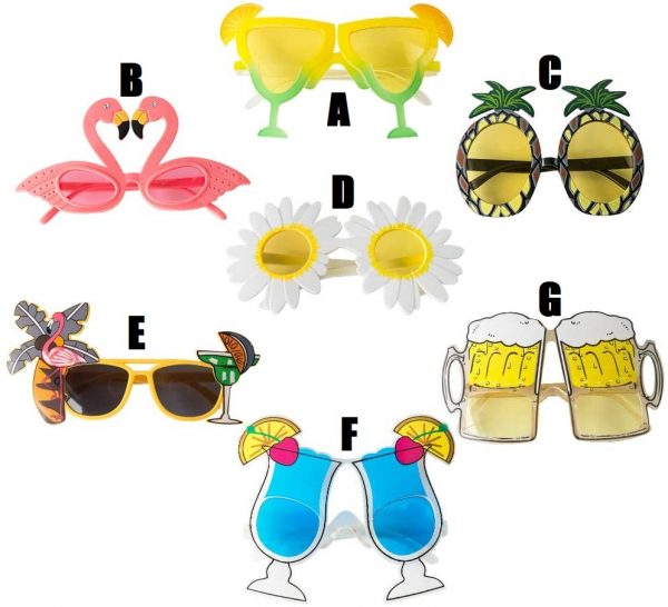 Hawaiian Luau Funny Tropical Luau Glasses