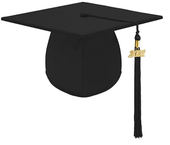 Graduation Hat-Cap (Adult) 2021 - BLACK