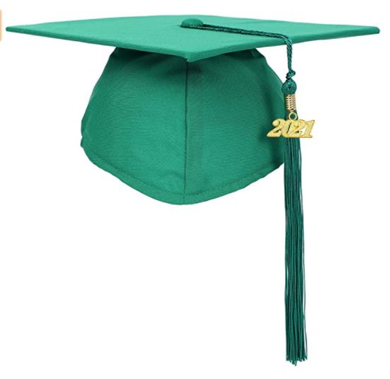 Graduation Hat-Cap (Adult) 2021 - GREEN