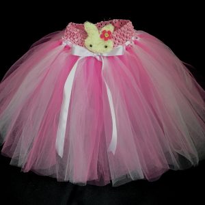 CUSTOM MADE Child tutu – Toddler Simple PINK-WHITE Bunny Tutu fits 4-6yrs