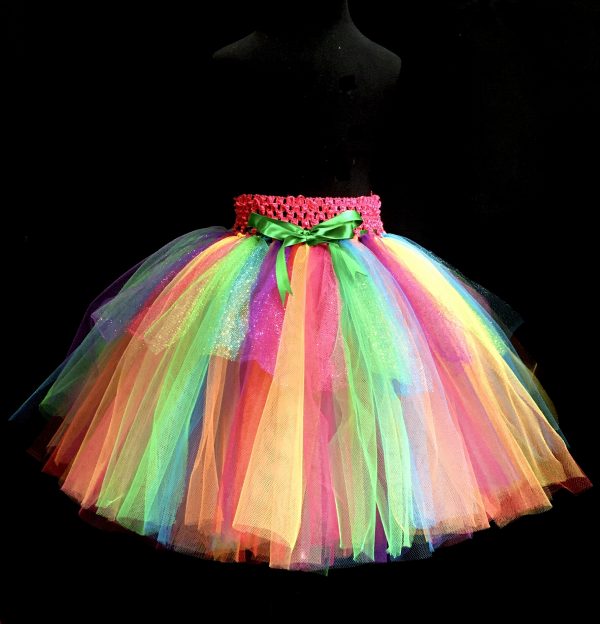 CUSTOM MADE Child tutu – Girls Pretty Rainbow Sparkle Tutu fits up to 10yrs