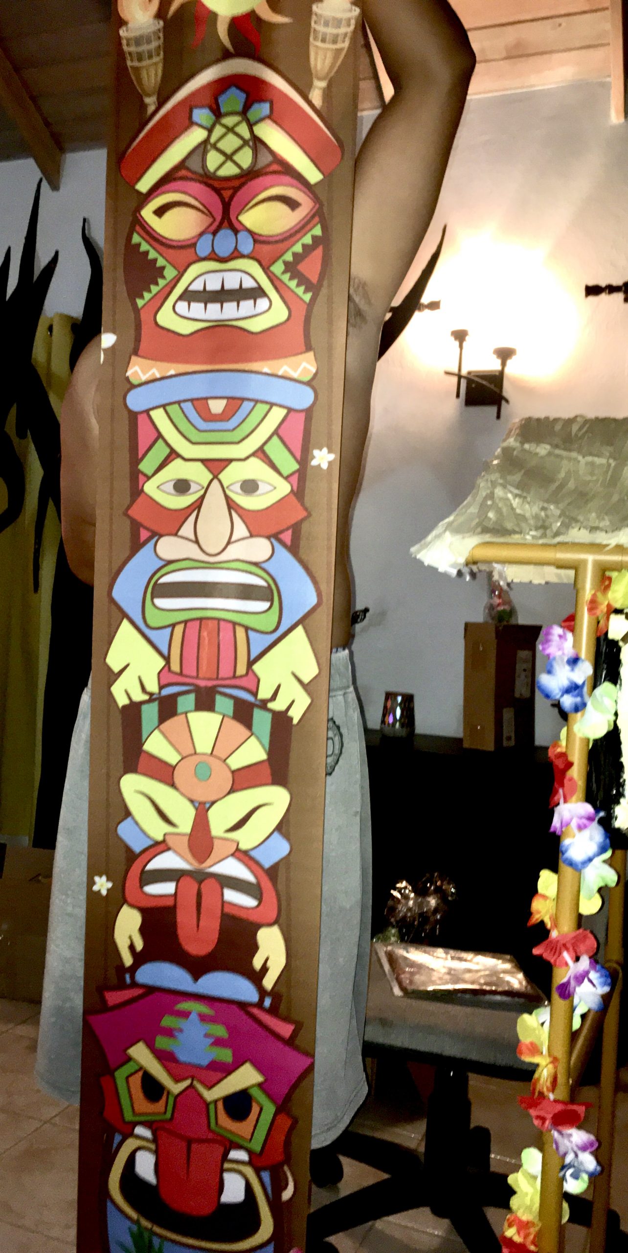 Hawaiian Tiki Door Banner Happy Luau Party Decoration Set - Image 2