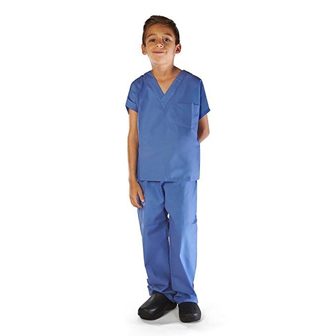 Career Day DOCTOR - Dr. Scrubs Kids CEIL BLUE Soft Scrubs SIZE: 12/14