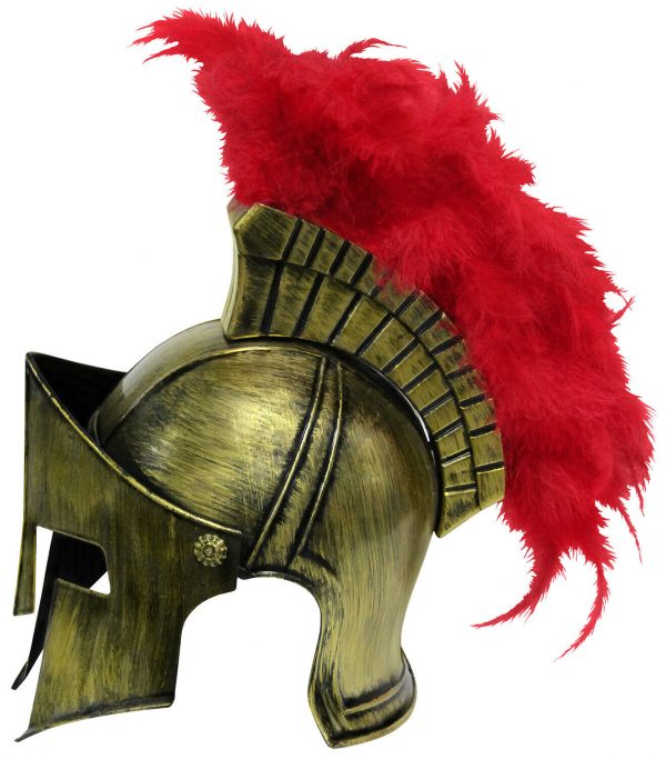 Men's Medieval Iron Knight Spartan Helmet Gold Bronze Roman Warrior Greek - Image 2