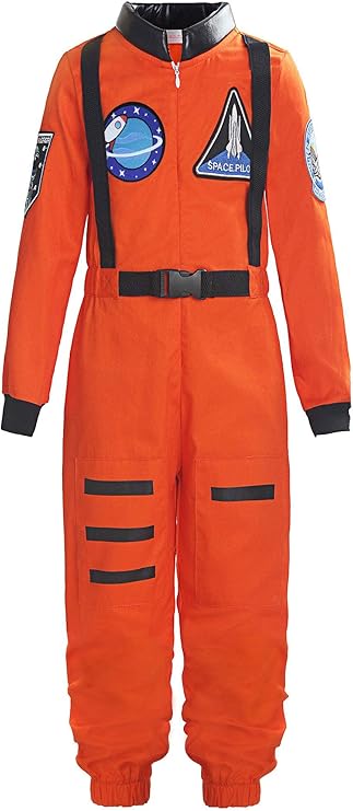 Career Day ASTRONAUT – Kids Astronaut Space Suit Costume for Kids ORANGE - Image 2