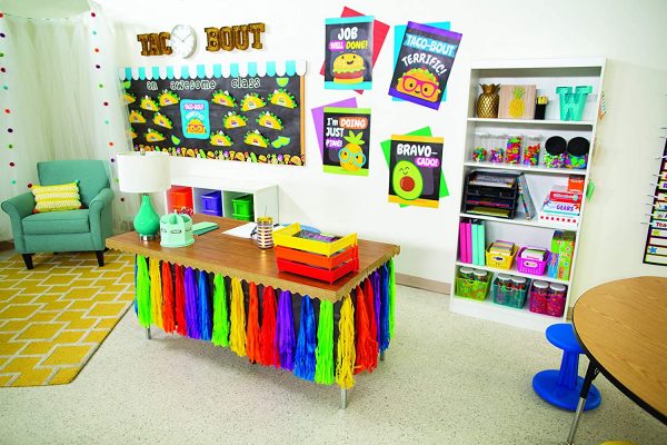 Rainbow Party Fringe Table Skirt - 9 feet - Image 3