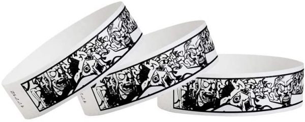 HALLOWEEN WRISTBANDS – Zombies 3/4" Tyvek Concert Wristbands -  Pack of 50