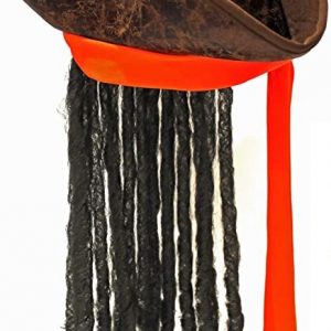 Pirate Hat - Soft Tricorn Hat with Dreadlocks