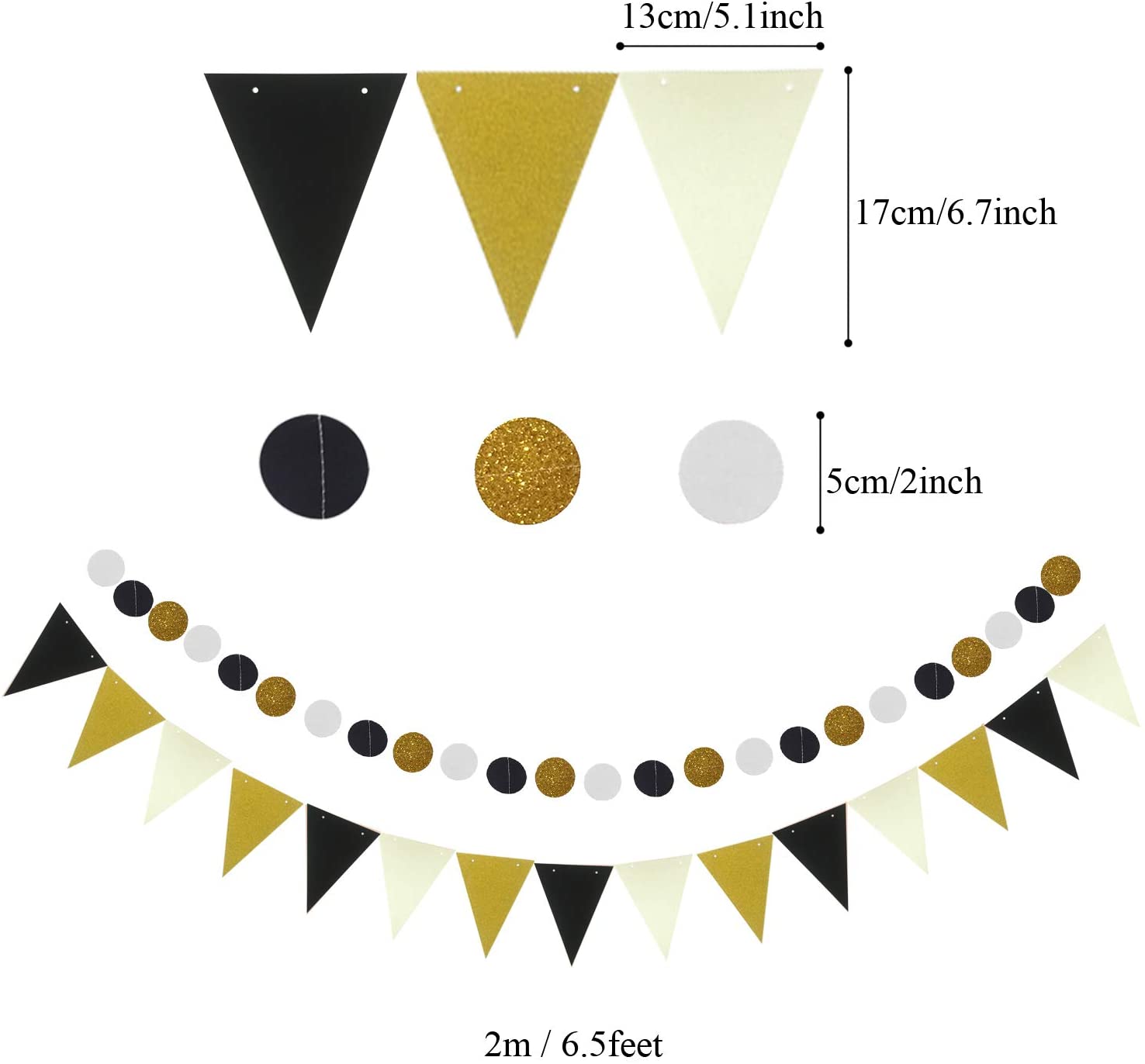 PARTY DECORATIONS -  Graduation Decorations - Black and Gold - Image 4