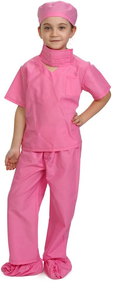 Career Day DOCTOR - Dr. Scrubs Kids Pink Doctor or Nurse Costume - Image 3